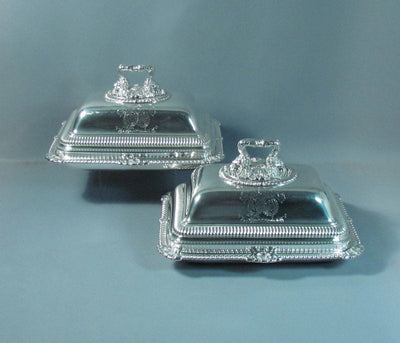 Philip Rundell Sterling Silver Entree Dishes - JH Tee Antiques
