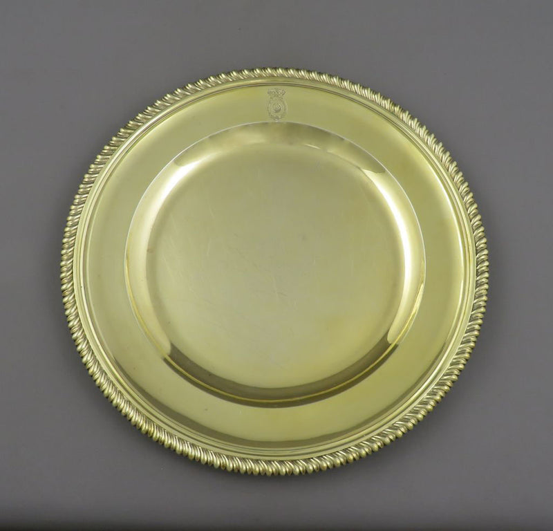 Philip Rundell Silver Gilt Dinner Plates - JH Tee Antiques