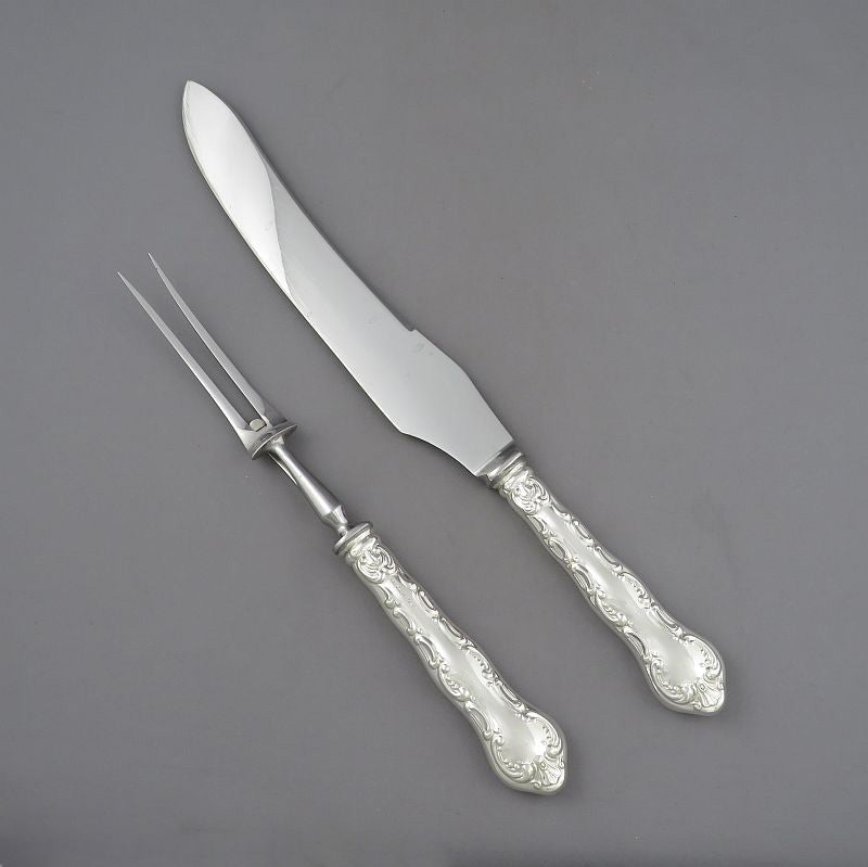 Birks Pompadour Sterling Silver Carving Set - JH Tee Antiques