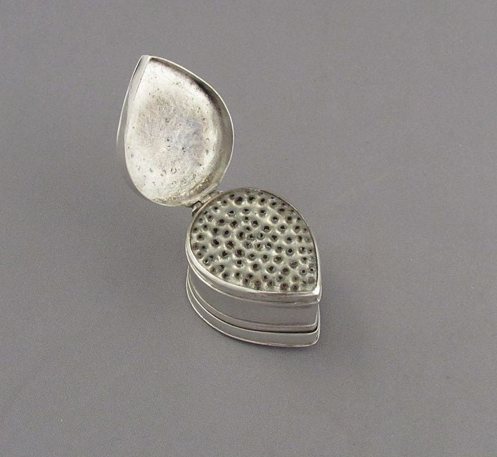 Teardrop Shaped Silver Nutmeg Grater - JH Tee Antiques