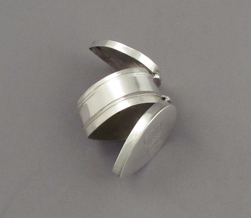 Teardrop Shaped Silver Nutmeg Grater - JH Tee Antiques