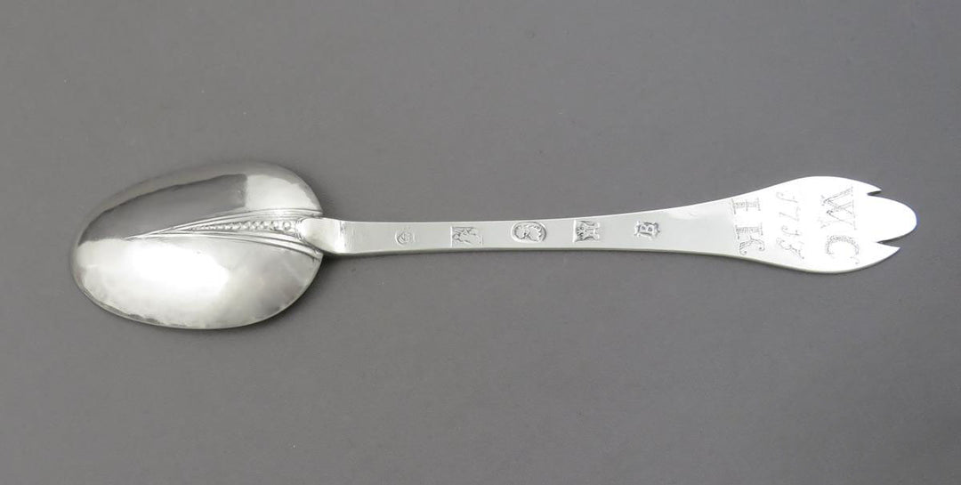 Queene Anne Exeter Silver Trefid Spoon - JH Tee Antiques