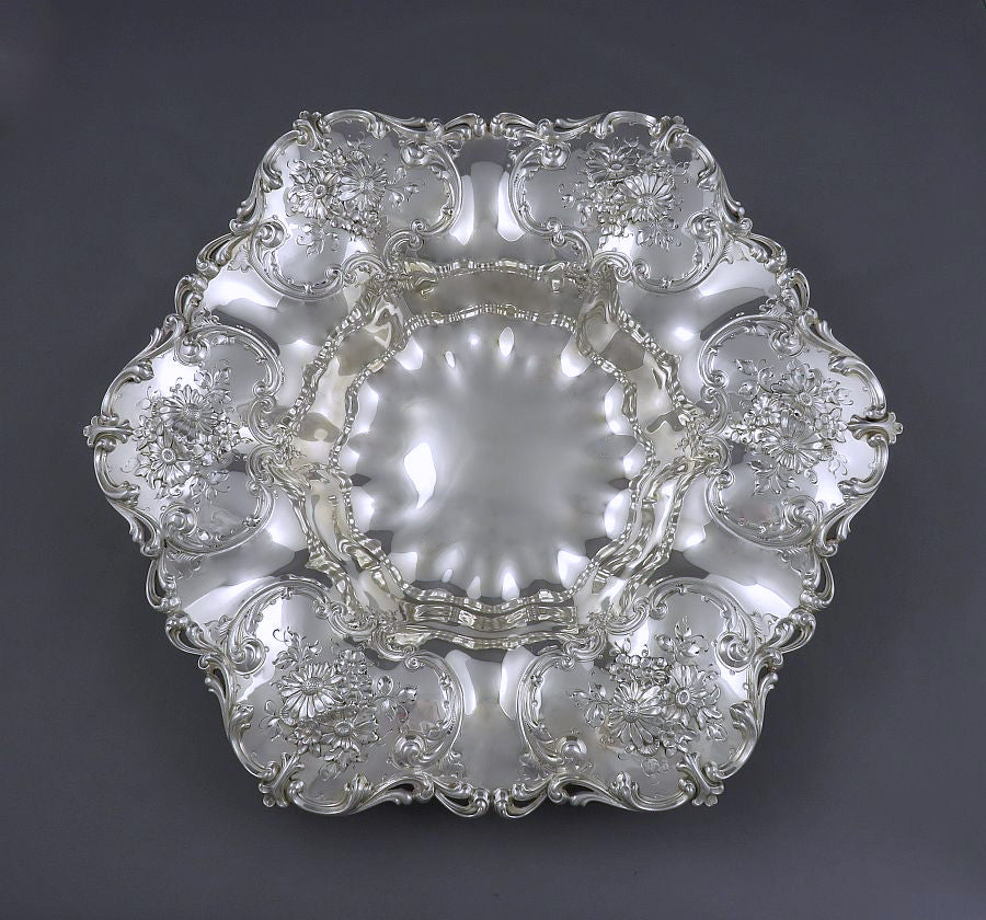 Ornate Sterling Silver Centerpiece Bowl - JH Tee Antiques