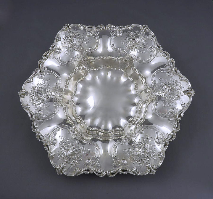 Ornate Sterling Silver Centerpiece Bowl - JH Tee Antiques