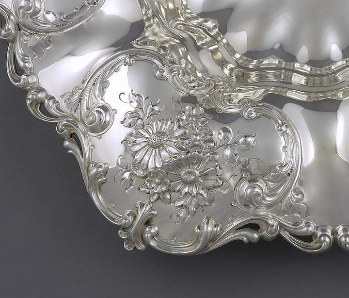 Ornate Sterling Silver Centerpiece Bowl - JH Tee Antiques