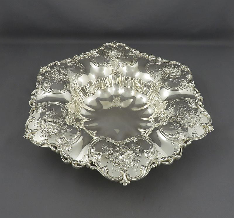 Ornate Sterling Silver Centerpiece Bowl - JH Tee Antiques