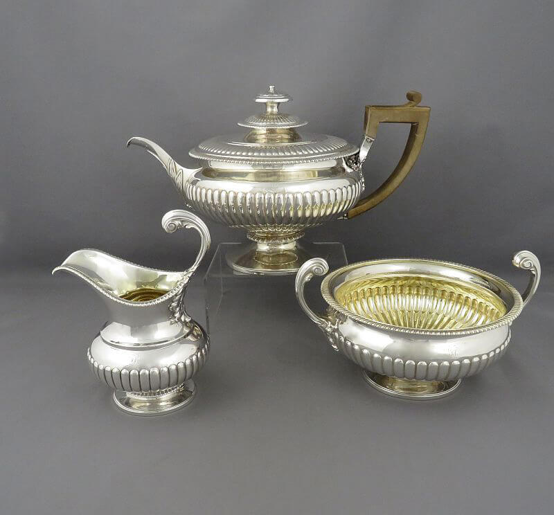 Regency Sterling Silver Tea Set - JH Tee Antiques