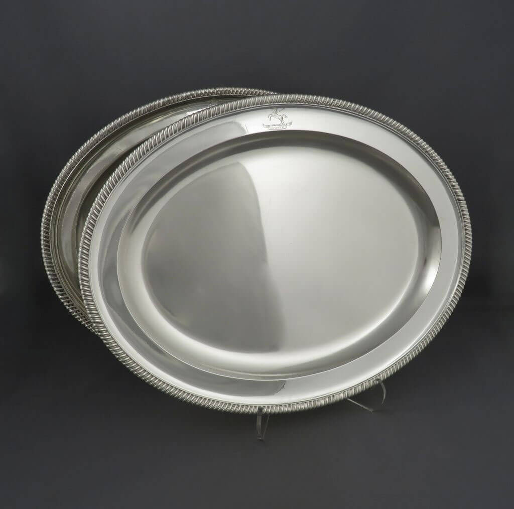 Robert Garrard Sterling Silver Meat Platters - JH Tee Antiques
