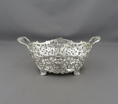 Rococo Sterling Silver Basket - JH Tee Antiques