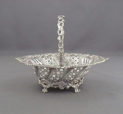 Rococo Style Sterling Silver Basket - JH Tee Antiques