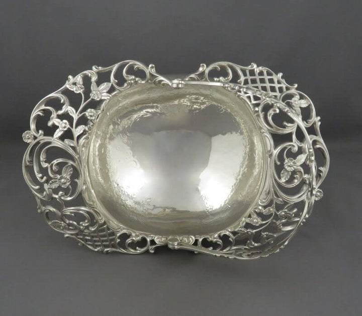 American Sterling Silver Flower Basket - JH Tee Antiques