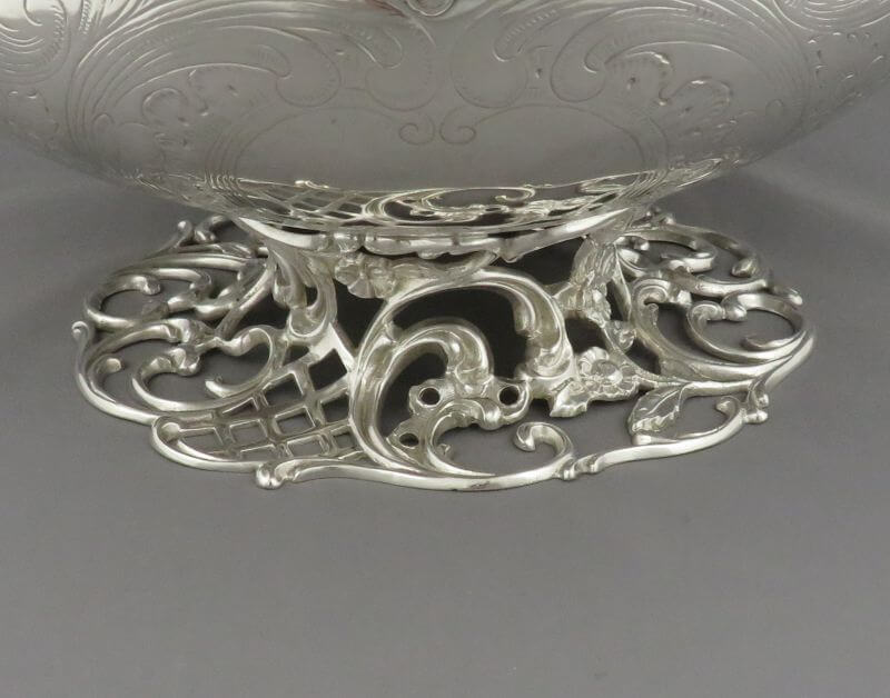 American Sterling Silver Flower Basket - JH Tee Antiques