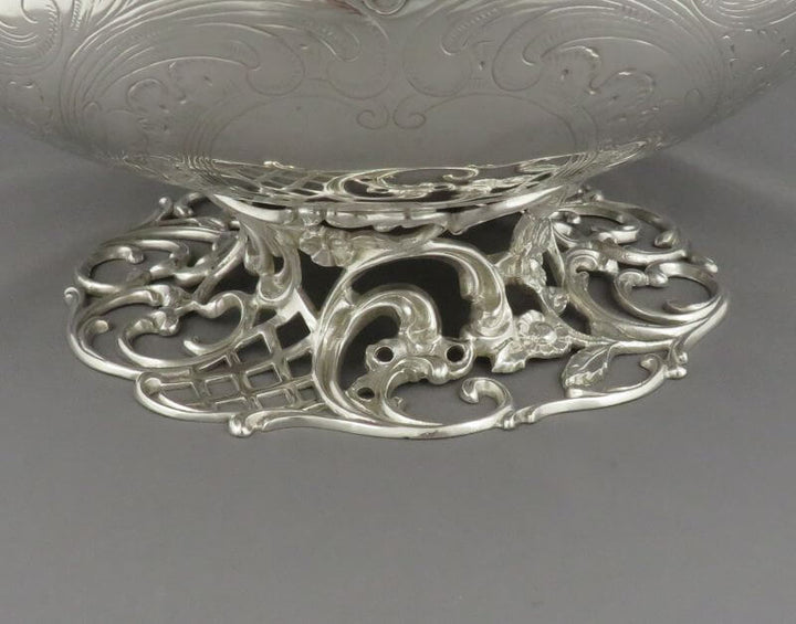 American Sterling Silver Flower Basket - JH Tee Antiques