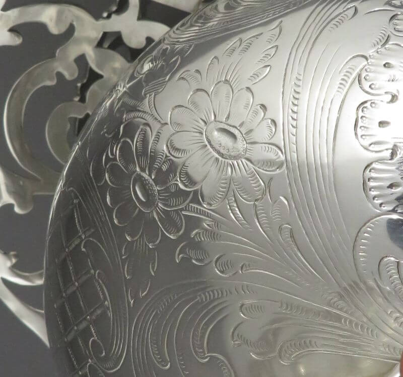 American Sterling Silver Flower Basket - JH Tee Antiques