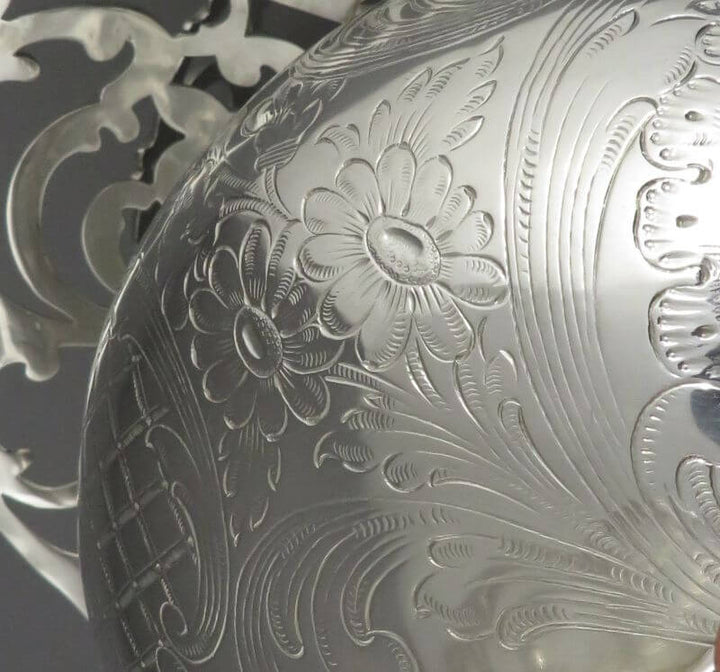 American Sterling Silver Flower Basket - JH Tee Antiques