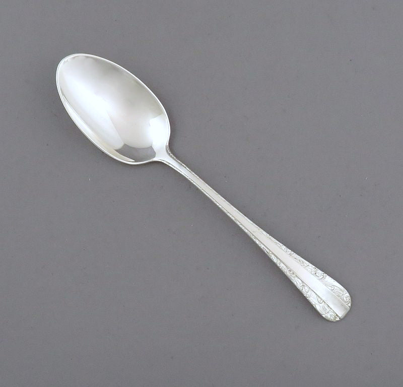 Birks Rose Bower Pattern Sterling Dessert Spoon - JH Tee Antiques