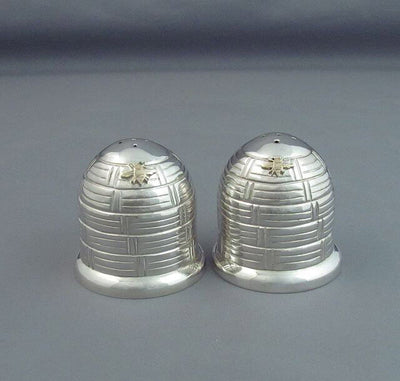 Silver Honey Skep Salt and Pepper by Ross Morrow - JH Tee Antiques