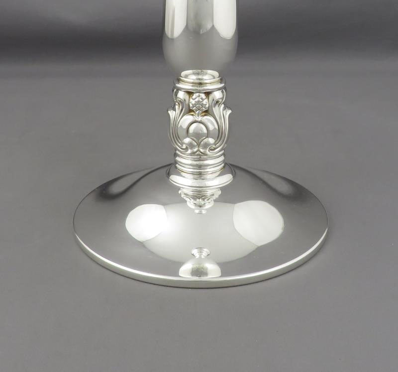 Royal Danish Sterling Silver Candlesticks - JH Tee Antiques