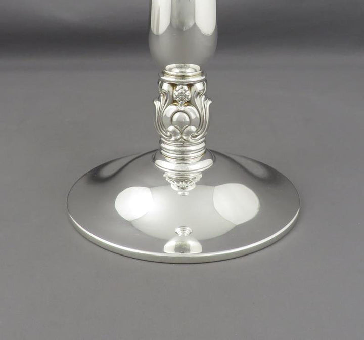 Royal Danish Sterling Silver Candlesticks - JH Tee Antiques