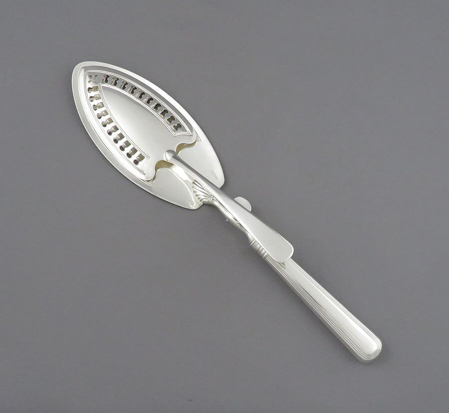 Russian Silver Fish Serving Tongs - JH Tee Antiques