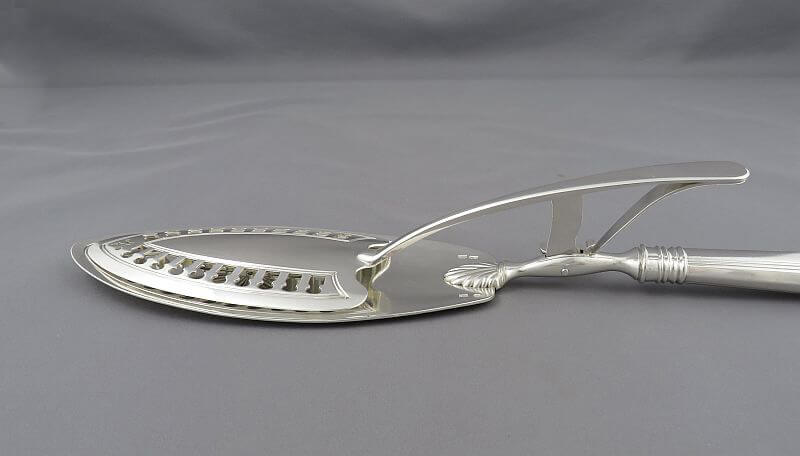 Russian Silver Fish Serving Tongs - JH Tee Antiques