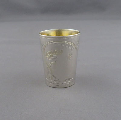 6 Russian Silver Gilt Vodka Cups - JH Tee Antiques