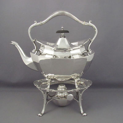 Scottish Sterling Silver Kettle on Stand - JH Tee Antiques