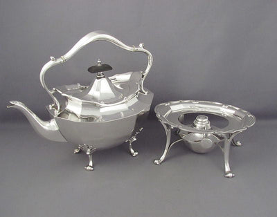 Scottish Sterling Silver Kettle on Stand - JH Tee Antiques