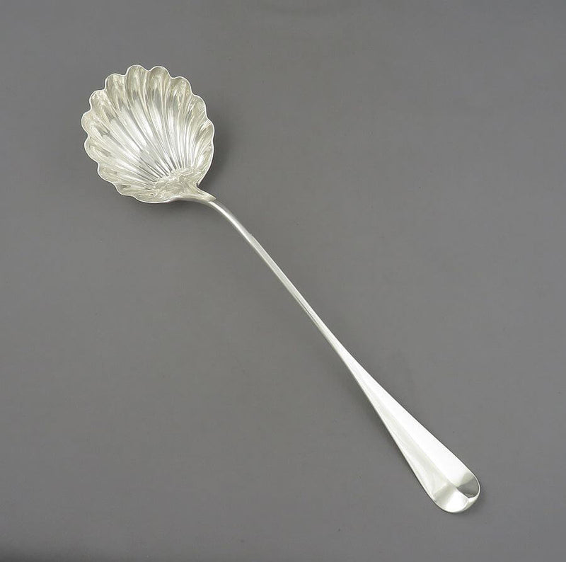 Scottish George III Sterling Silver Soup Ladle - JH Tee Antiques