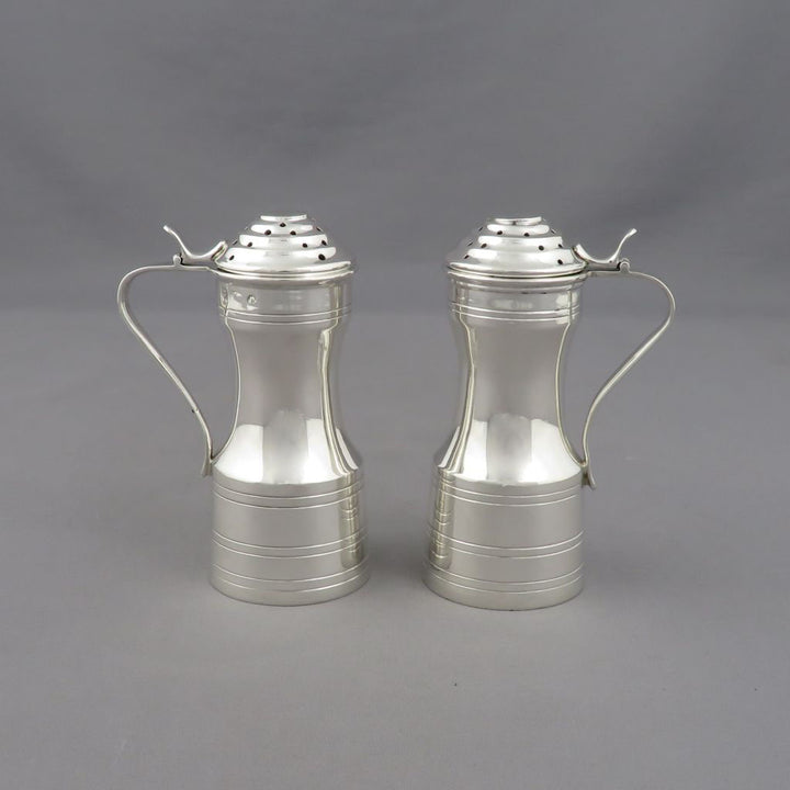 Edwardian Silver Tappit Hen Pepper Pots - JH Tee Antiques