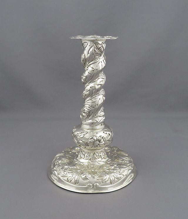 Set of Four Dutch Silver Candlesticks - JH Tee Antiques