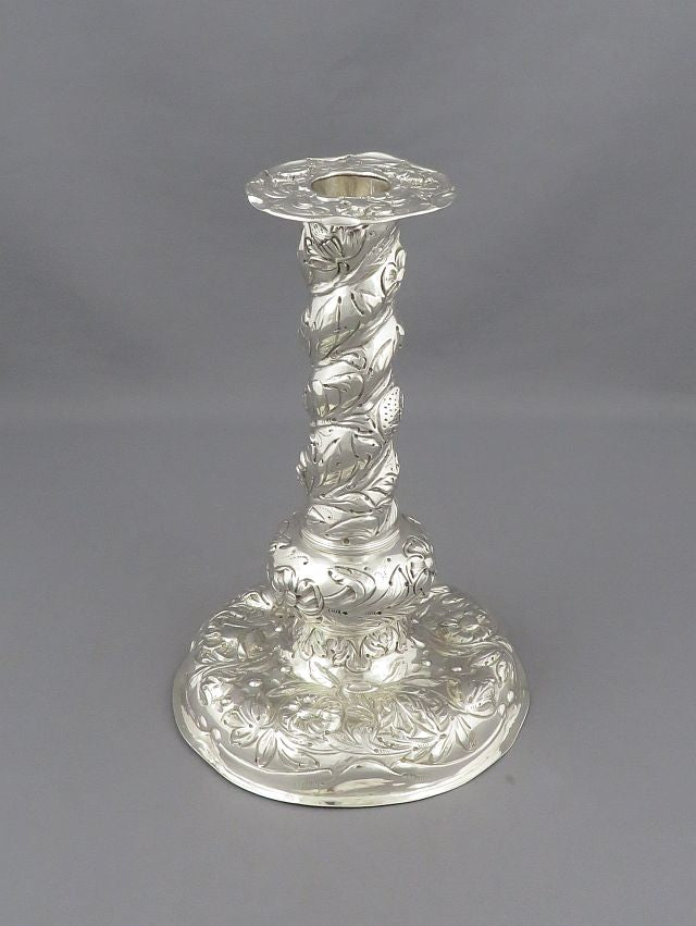 Set of Four Dutch Silver Candlesticks - JH Tee Antiques