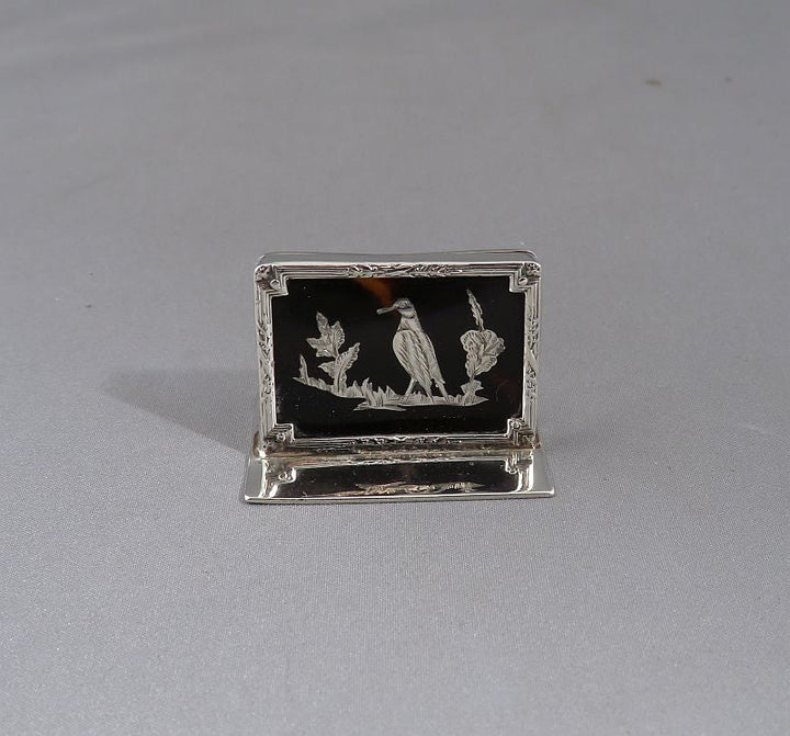 English Sterling Silver Pique Menu Holders - JH Tee Antiques