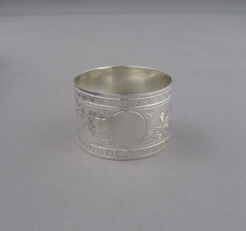 6 Victorian Sterling Silver Napkin Rings - JH Tee Antiques