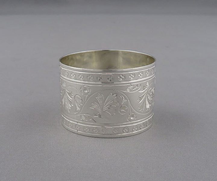 6 Victorian Sterling Silver Napkin Rings - JH Tee Antiques