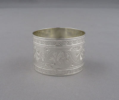 6 Victorian Sterling Silver Napkin Rings - JH Tee Antiques