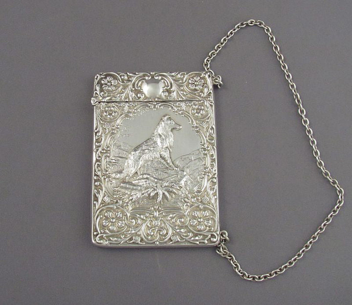 Edwardian Silver Card Case - JH Tee Antiques