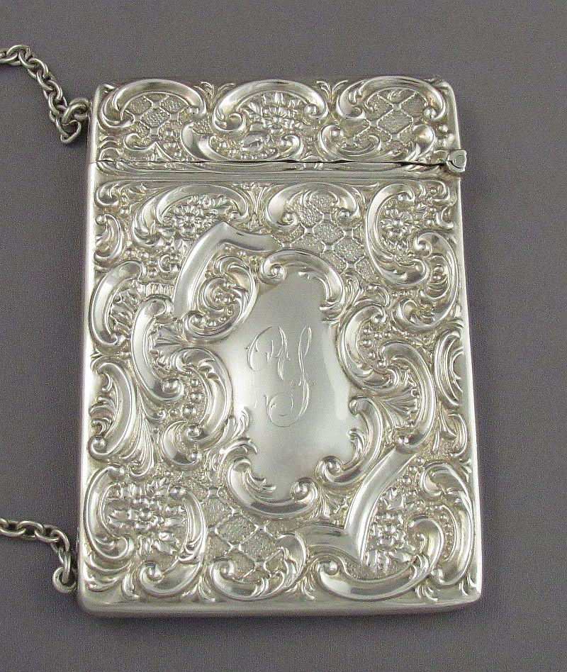 Edwardian Silver Card Case - JH Tee Antiques