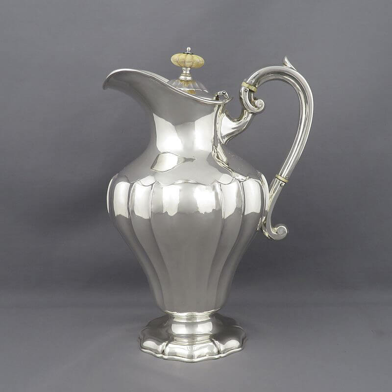 Edwardian Sterling Silver Hot Water Pot - JH Tee Antiques