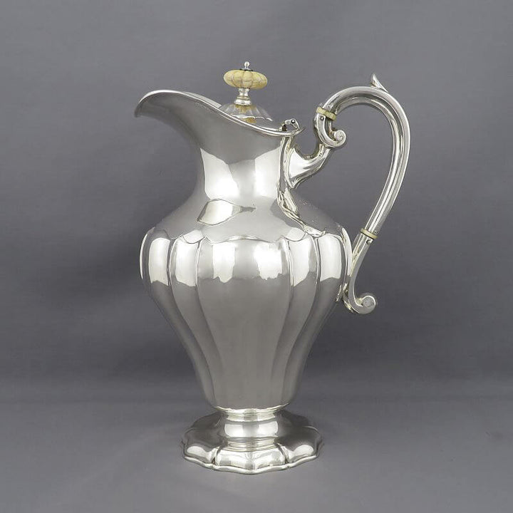 Edwardian Sterling Silver Hot Water Pot - JH Tee Antiques