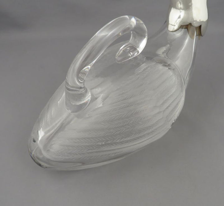 Novelty Sterling Silver Duck Claret Jug - JH Tee Antiques