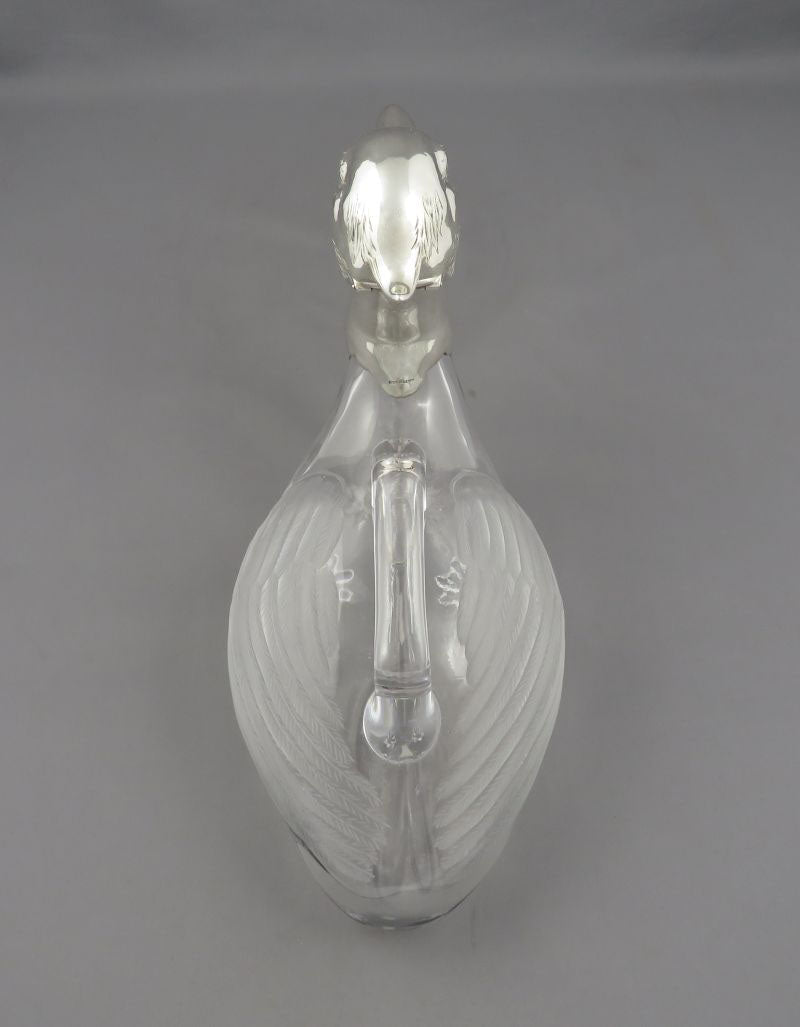 Novelty Sterling Silver Duck Claret Jug - JH Tee Antiques