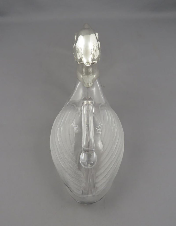 Novelty Sterling Silver Duck Claret Jug - JH Tee Antiques