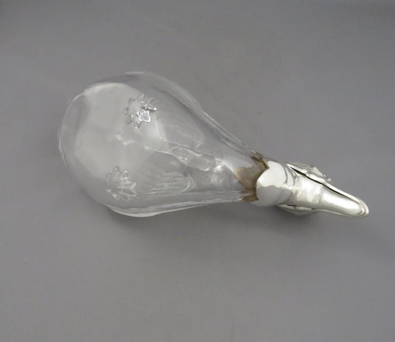 Novelty Sterling Silver Duck Claret Jug - JH Tee Antiques