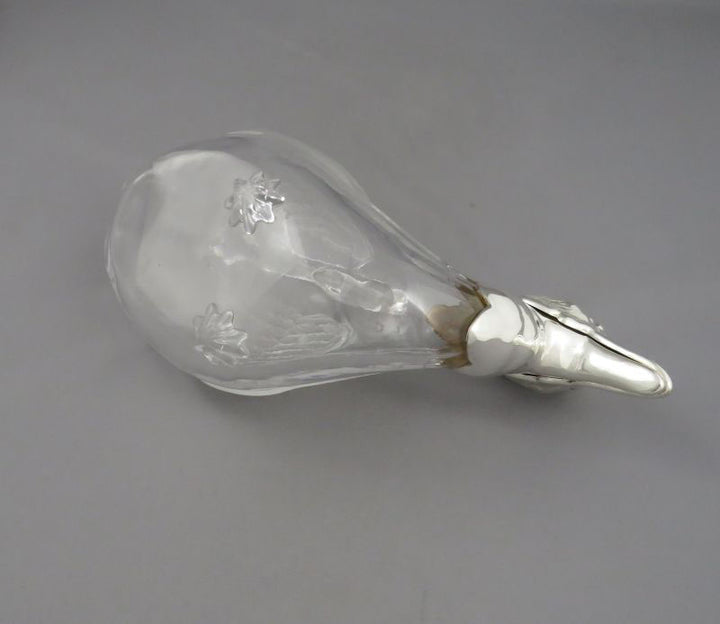 Novelty Sterling Silver Duck Claret Jug - JH Tee Antiques