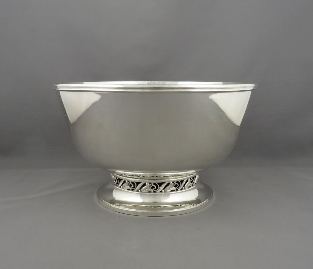 Modernist Sterling Silver Centerpiece Bowl - JH Tee Antiques