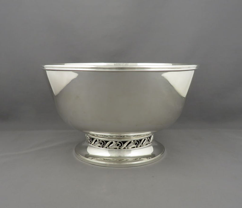 Modernist Sterling Silver Centerpiece Bowl - JH Tee Antiques