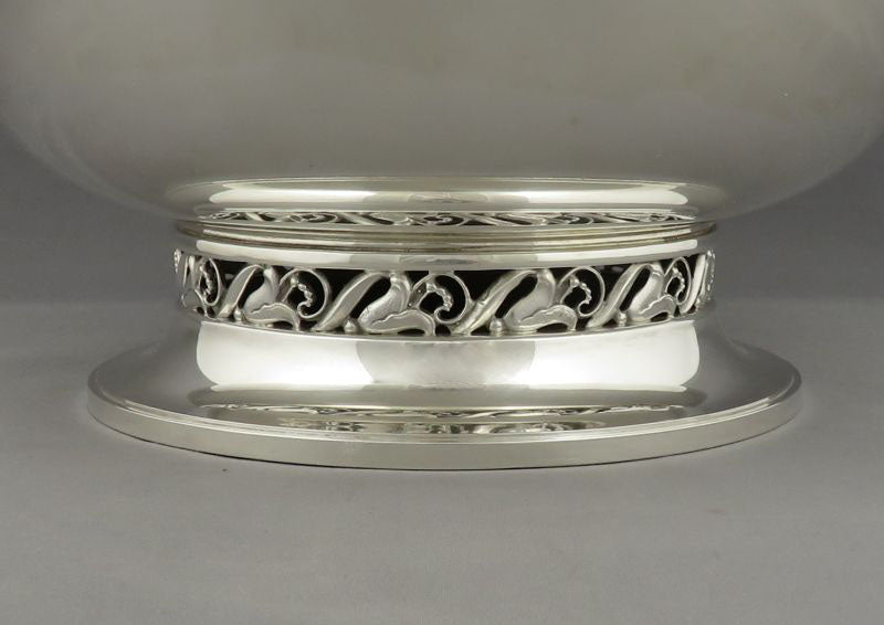 Modernist Sterling Silver Centerpiece Bowl - JH Tee Antiques