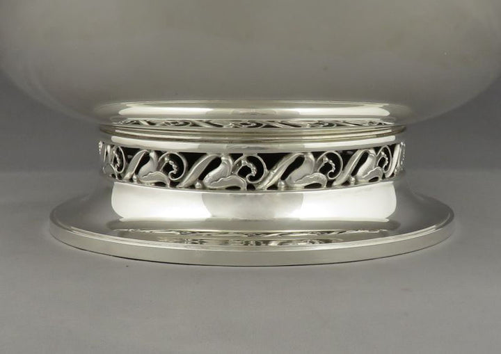 Modernist Sterling Silver Centerpiece Bowl - JH Tee Antiques
