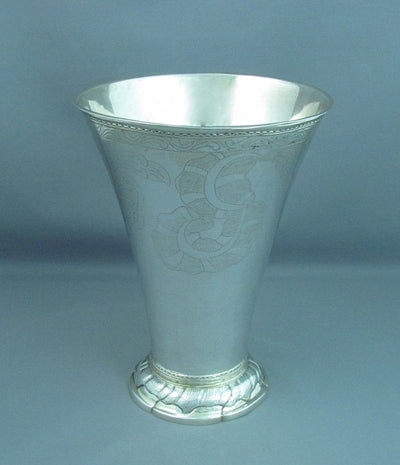 Large Swedish Silver Beaker - JH Tee Antiques